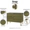 Manhattan Comfort 2-Piece DUMBO Standard 3-Drawer Dresser and DUMBO 1.0 Nightstand in Olive Green 2-DB01-OG - alternate 2